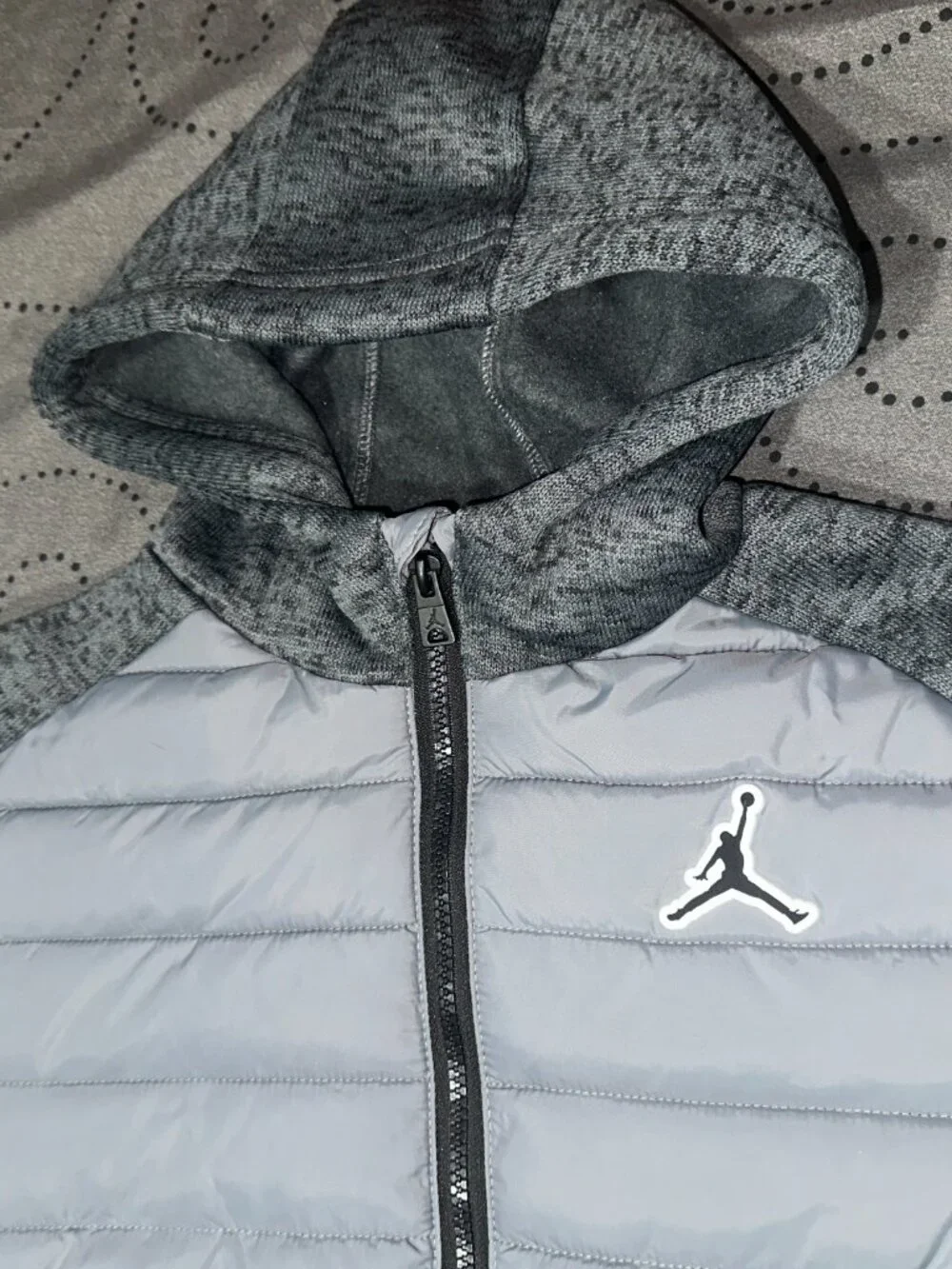 NIKE JORDAN HYBRID HEATHER GRAY & GRAY JACKET HOODIE SIZE XL L O M BOYS NWT $100